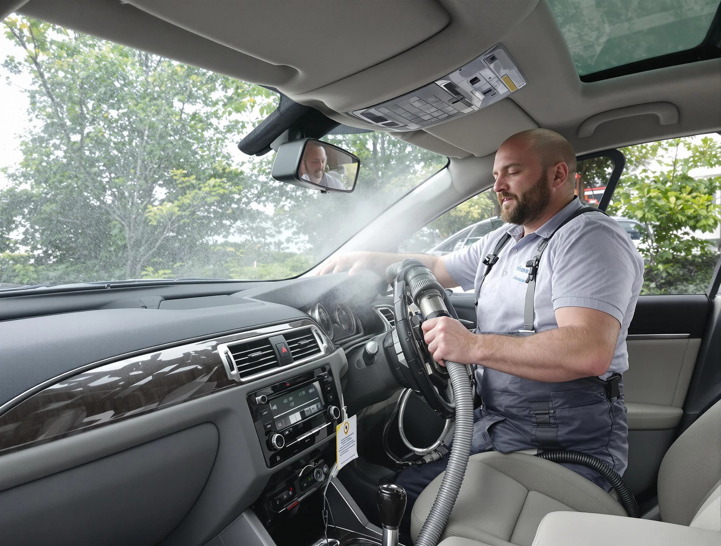 Bountiful Air Duct Cleaning specialist performing professional car duct cleaning in Bountiful