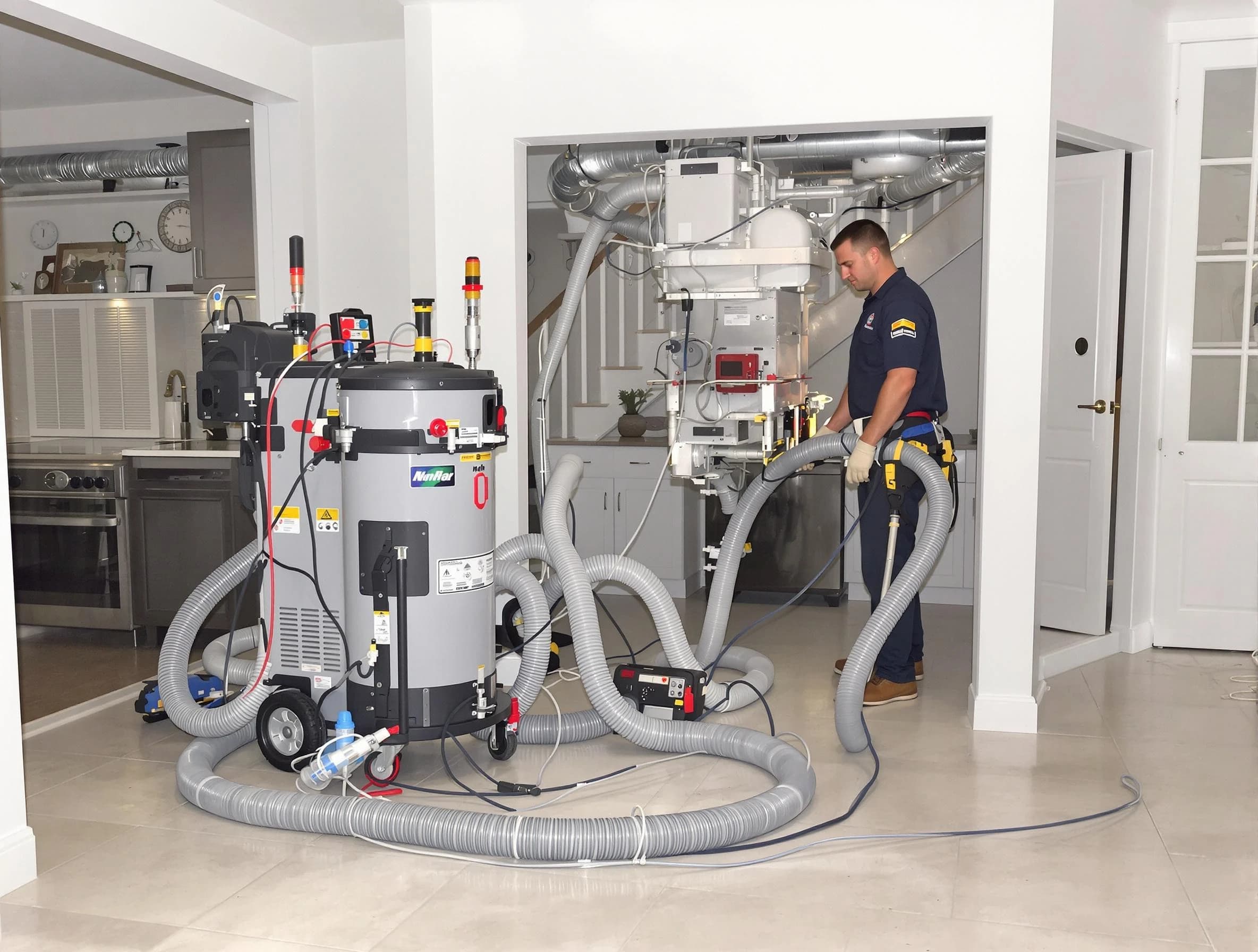 Bountiful Air Duct Cleaning technician operating negative pressure cleaning equipment for thorough duct maintenance in Bountiful