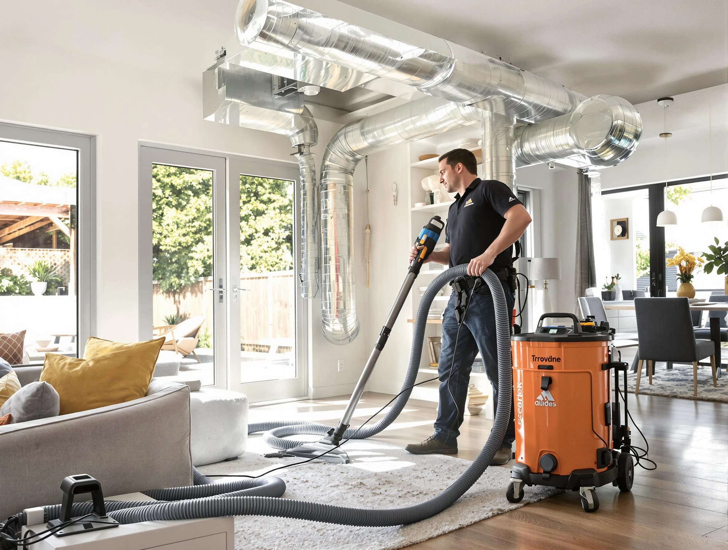 Bountiful Air Duct Cleaning specialist performing thorough residential duct cleaning using advanced equipment in Bountiful