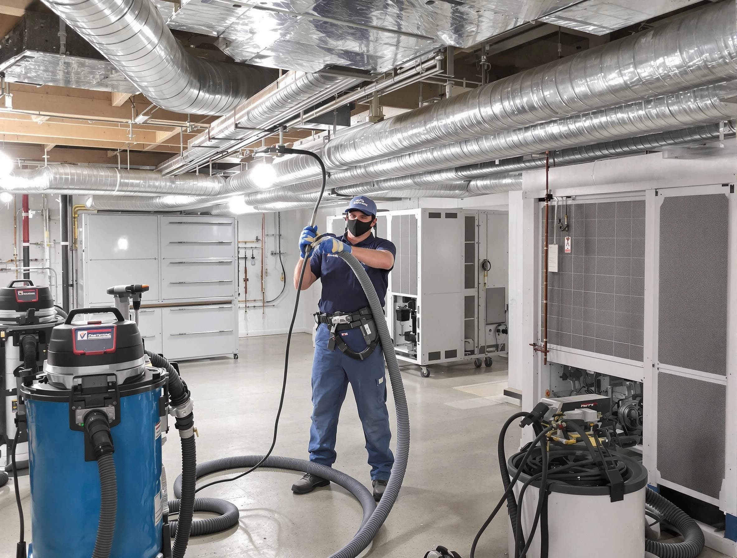 Bountiful Air Duct Cleaning specialist performing thorough central air duct cleaning for improved system efficiency in Bountiful