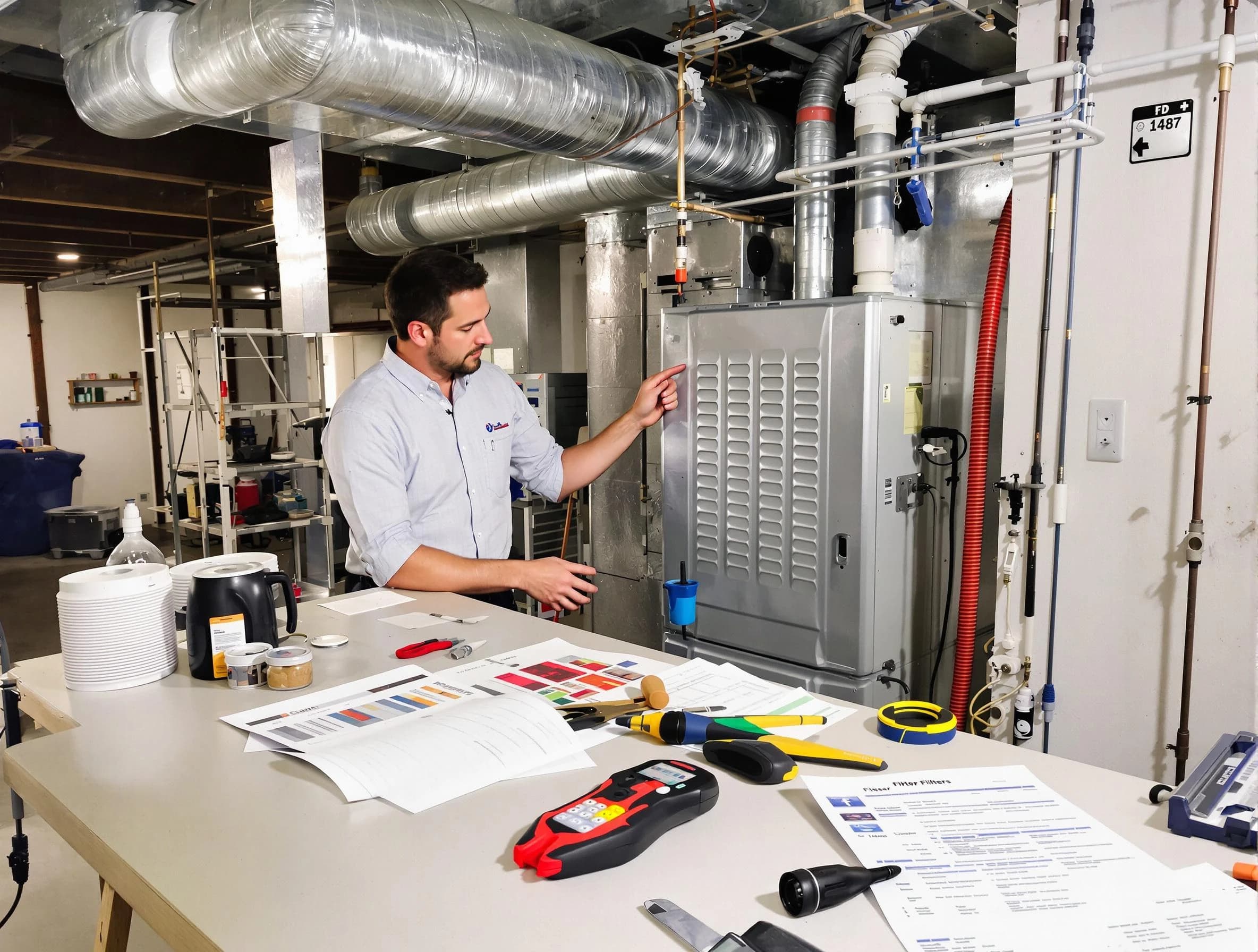 Bountiful Air Duct Cleaning inspector conducting detailed filter system evaluation using professional diagnostic tools in Bountiful