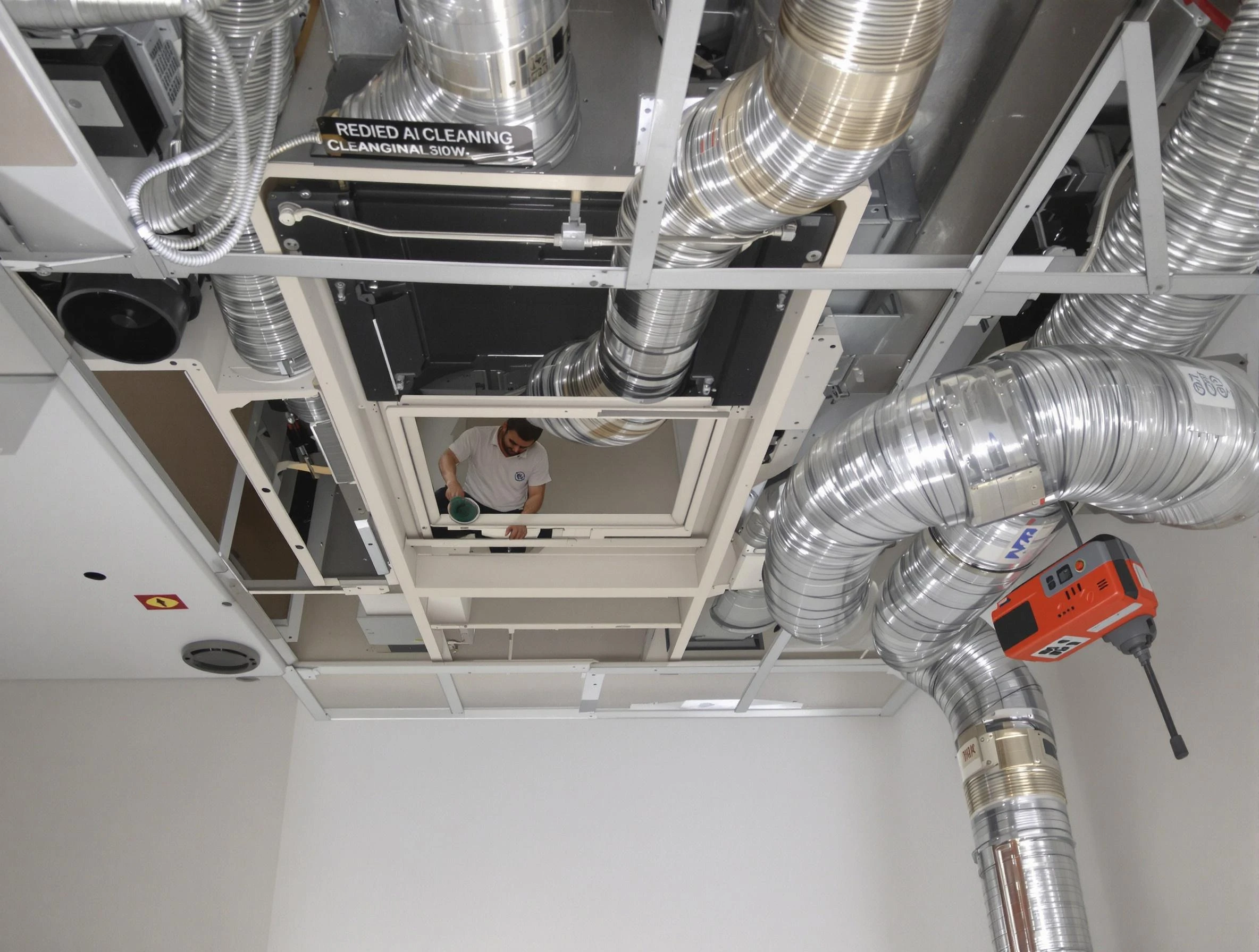 Bountiful Air Duct Cleaning technician performing detailed central duct system cleaning in Bountiful